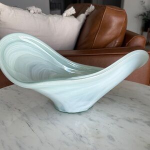 Murano Elegant Mint Green Glass Art Bowl